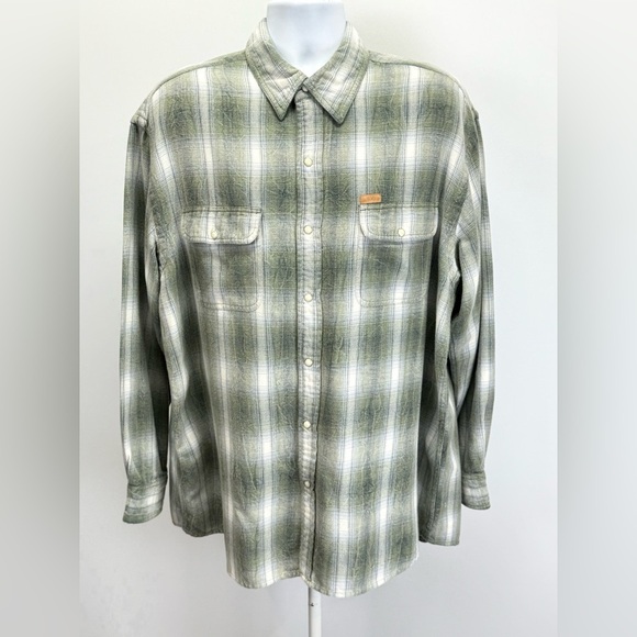 ORVIS Men's green and gray plaid flannel shirt size XL - Picture 1 of 11